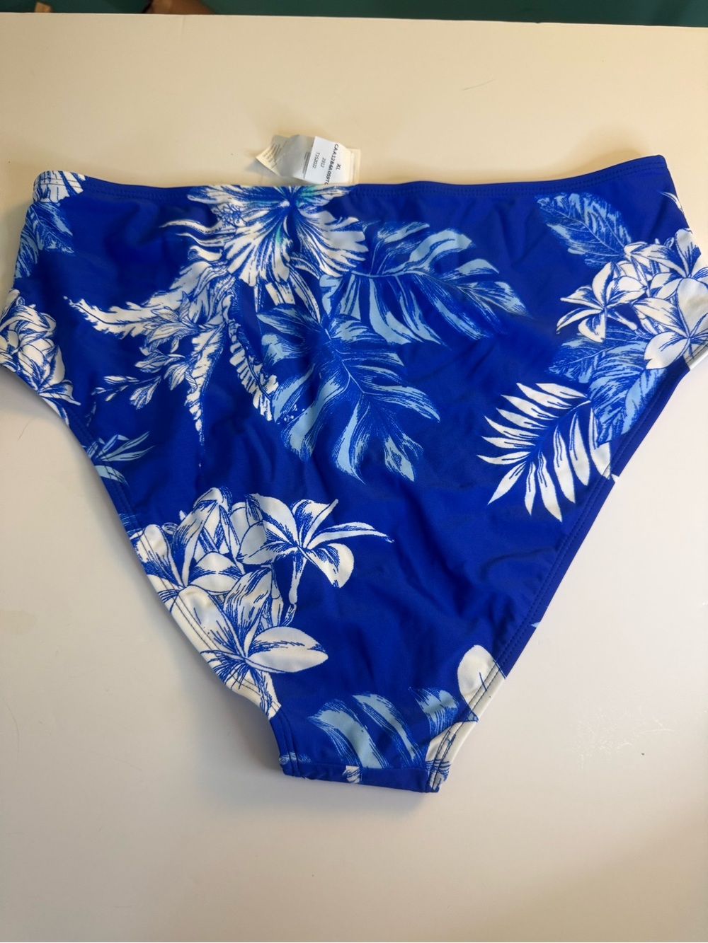 Cupshe XL Blue & White Floral High Waist Bikini Bottoms. NWT - Picture 2 of 4